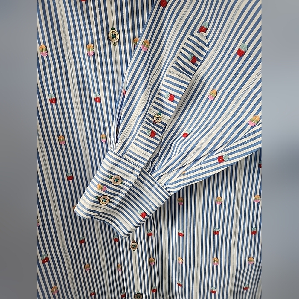 ALEXANDER JULIAN PRIVATE RESERVE - Striped Multicolor Flip Cuff Med Dress Shirt - Picture 6 of 13